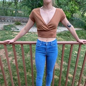 Rue 21 brown crop top
